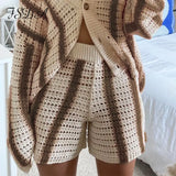 Knitted Long Sleeve Cardigan Women Red Stripe Loose Autumn Winter Fashion Casual Sweater Top V Neck