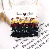 Set Scrunchies Hair Ring Candy Color Hair Ties Rope Autumn Winter Women Ponytail Hair Accessories 4-6Pcs Girls Hairbands