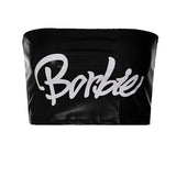 Zingj Women's Spring / Summer 2025 New Women's PU Leather Print One-Word Collar Sexy Wrapped Chest