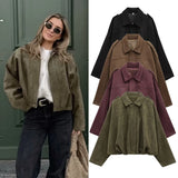 Spring Pilot Jacket Bat Sleeve Zipper Loose Tuffen Jacket Women's Casual