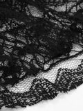 Black Lace Skirt Two Piece Set Long Sleeve V-neck Super Short Top High Waist See Through Skirt Suit Summer Beach Style