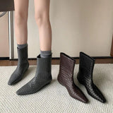 Loose Sleeve Slope And Straight Sleeve Boots 2025 Autumn And Winter New Fashion Square Head Temperament Short Boots