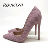 12cm high heels sexy knit fashion pointer toe sexy shallow women wedding party evening shoes BM014