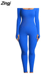 Women Sport Yoga Fitness Jumpsuit Sexy Long sleeves Vest Bodysuit Slim Casual Bodysuit Female One Piece Jumpsuit and