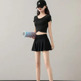 Pocket Fake Two Yoga Pants Large-Size High-Rise Sunscreen Skirts Thin Sports Wear Outside The