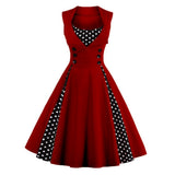 S-5XL Women Robe Pin Up Dress Retro 2023 Vintage 50s Rockabilly Dot Swing Summer female Dresses Elegant Tunic