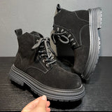 Zingj 2024 New Man British Style Vintage Work Short Boots