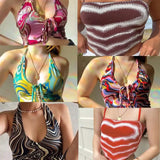 camis street romantic Lace up sleeveless croptop leisure Vacation slim tank top 2020 club wear Nibber hollow out