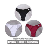 3PCS/Set Women's Panties Cotton Brazilian Underwear Women Sexy V Waist Women's Thong Female Underpants Intimate