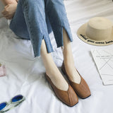 The Spring And Autumn Of 2024, The New Korean Version Square-Bottomed Single Shoes Female Harajuku Students Doudou Shoes Shallow Lazy