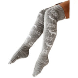 Zingj And Winter Christmas Snow Snow Elk Long Tube Knitting Over The Knee Pile Pile Socks Female