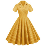 Women Summer Striped Print Party Flare Dress Robe Femme Retro Vintage Swing Prom Rockabilly Midi Dresses Vestidos