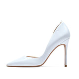 Nude Side empty Pumps Women Stilettos 12cm High Heels Pointy Toe Elegant Ladies Wedding Bridal Dress Shoes