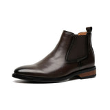 Zingj British Chelsea Men's High Help Simple Advanced Sense Casual Business Dress Pointed Leather Boots
