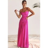 Satin Back Tie-Up Maxi Dress-Outfit