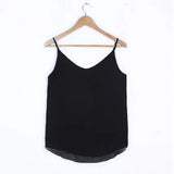 Top Women Double Layer Chiffon Blouses 2021 New Summer Casual Camis Sleeveless