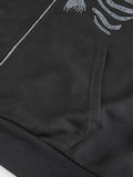 Rhinestone Skull Zipper Hoodie- Outfit