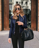2020 Spring Autumn Fashion Stand Button Women's Jackets Casual Bodycon Solid Long Sleeve Zipper Lady Pilot Jackets