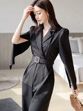 Sister Fan Workplace Suit Jumpsuit Women's Autumn New Korean Temperament Suit Neck