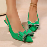 New Diamond Bow Women's Slippers Tip Finger And High Fashion Wearing Comfortable