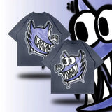 T-Shirt Men's Hip Hop Animation Exaggerated Printed T-Shirt Super Big Goth Harajuku Street Clothing Casual