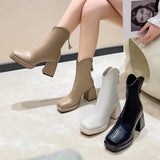 Version Of Martin Boots Spring And Autumn Winter Short Boots Women New 2025 After The Zipper High Side Thick And Thin