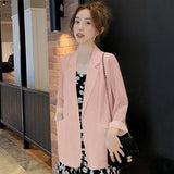 Zingj Chiffon Small Suit Coat Female Spring Summer New Korean Version Loose Design Sense Leisure Bask In Jacket