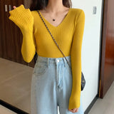 Basic B-neck Solid Autumn Winter Pullover Women Female Knitted Ribbed Sweater Slim Long Sleeve Badycon High Quality