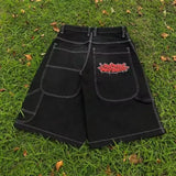 Trend Hip-Hop Wide-Legged Denim Shorts Men's High Street Tide Board Skateboard Junior Casual
