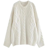 Zingj Winter Korean Version Loose Joker Knit Sweater Coat Tide Languid Lazy Wind Student Restore Ancient Ways Mahua Pure Color Add Thick Sweater Female-Outfit