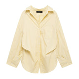 Printed Silk Shirt 2025 Spring And Summer Folding V-Neck Long Sleeve Single-Cranment Loose Top