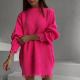 Casual Sweater Bodycon Dresses for Women Party Elegant One Piece Ladies Knitted Streetwear Vestidos Robe Femme