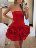 2025 Summer New Fashion Geek Flower Bra Splicing Body Dress Short Dress Thin High-End Dress