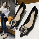 Spring And Summer New Commuter Temperament Rhinestone Thin Heel Pointed Women's High Heels Single Shoes Direct