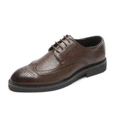 Zingj Men's Shoes Spring / Summer 2023 Business Formal Wear Leather Shoes Block Carved Flower Pointed Men's Leather Shoes