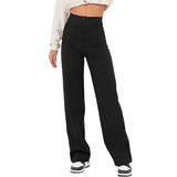Trousers High Waist Pocket Wide Leg