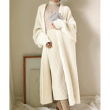 Zingj Female Autumn Winter Loose Large Size Add Thick Long Lazy Wind Knit Coat New Long Imitation Mink Velvet Cardigan-Outfit