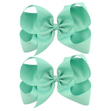 6'' Solid Color Grosgrain Ribbon Bows Hair Clips For Cute Girls Large Handmade Hairpins Barrettes Kids Hair