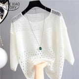 and Summer New Ice Silk Knitted Vest Top Hollow Out Thin Bottoming Sling Streetwear Womens Clothing White Shirt