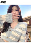 Cardigan Women V-neck Cropped Sexy Lady All-match Casual Ins Trendy Korean Fashion Elegant Gentle Slim Кардиган