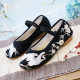 Zingj Shoes Xianhe Embroidered Cloth Shoes Ancient Costume Retro Beef Tendon Bottom Low Heel Dance Shoes Women's Single