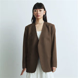 Suit Spring And Autumn New Cushion Shoulder Leisure Fashion Temperament Slim Thin Professional Gray Small Suit