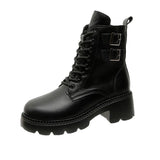 Of Boots With Velvet Soft Leather And Thick Soles 2023 New British Style Women's Shoes Fall And Winter Style High-Heeled Short Boots