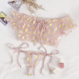 Women Sexy Lingerie Sheer Floral Print Off-Shoulder G Thong Women's Underwear Panties Exotic Ses Erotic Costumes Sexy