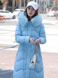 2022 New Winter Jacket Women's Warm Fashion Drawstring Fur Hooded Coat Long Parkas Women's Thick Clothes