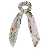 Bow Long Ribbon Hair Scrunchie Chiffon Floral Print Sweet Elastic Hair Band Ponytail Hair Scarf Hair Tie Hair