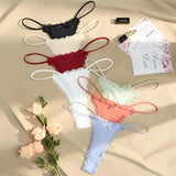 Sports Thin Sexy Lace Thongs Breathable Traceless Women's Underwear Low Waist Cotton Crotch Bow Panties Seamless