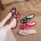 Zingj Embroidered Cloth Shoes Cloth Art Outside Wear Slippers Summer Cool Drag National Wind Retro Xiangyun Fish Mouth Women's
