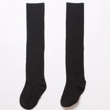 Girls' School Uniform Knee-High Sock Cable-Knit Children's Long Sock Fashion Kniekousen Kinderen Solid Color Kids