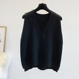 and autumn new style V-neck loose sweater vest jacket women's camisole outer wear sleeveless top sweater